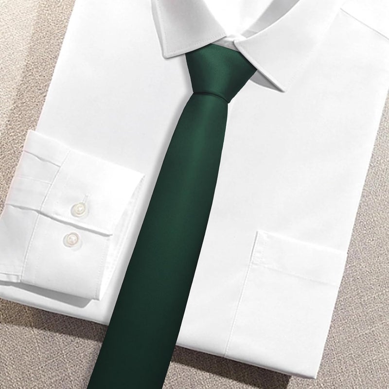 Junmaxroad Store Boys Black Tie Satin Solid Color Necktie for Teen Wedding School Graduation with Gift Box - Image 2